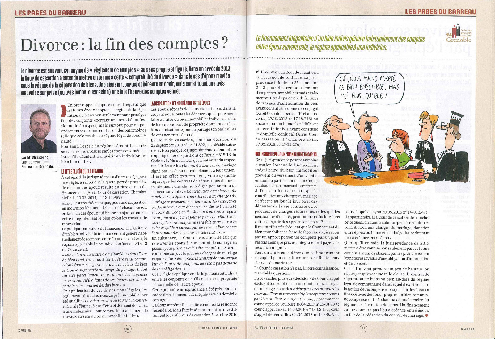 article LES AFFICHES Divorce la fin des comptes